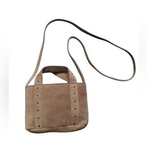 MNG Mango Genuine Suede Leather Mini Crossbody bag 4.5”x6.5”